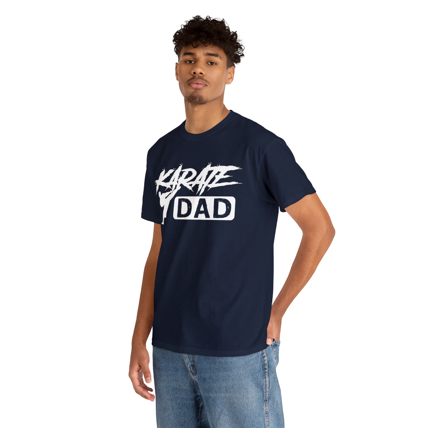 Karate Dad Kicking New Heavy Cotton Tee