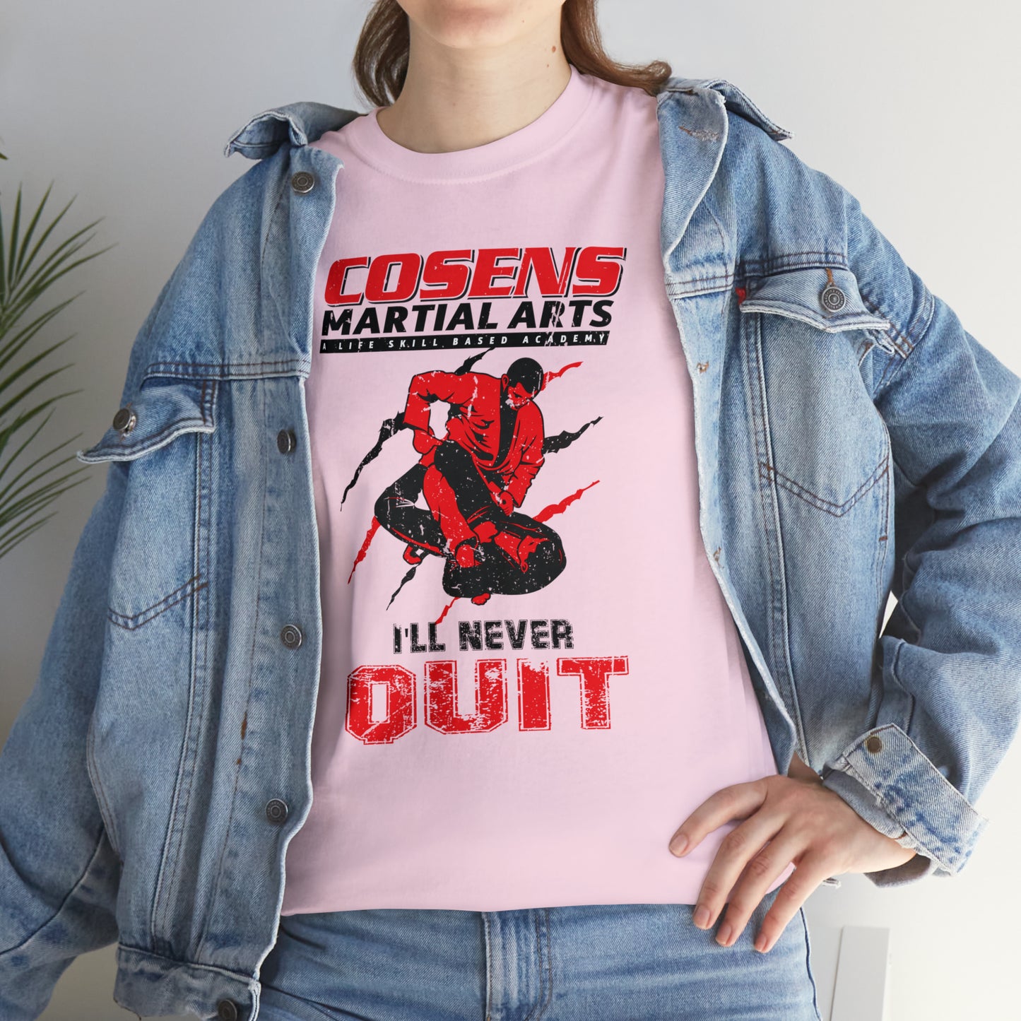 Adult "I'll Never Quit" Cosens Martial Arts Unisex Heavy Cotton Tee Unisex Heavy Cotton Tee