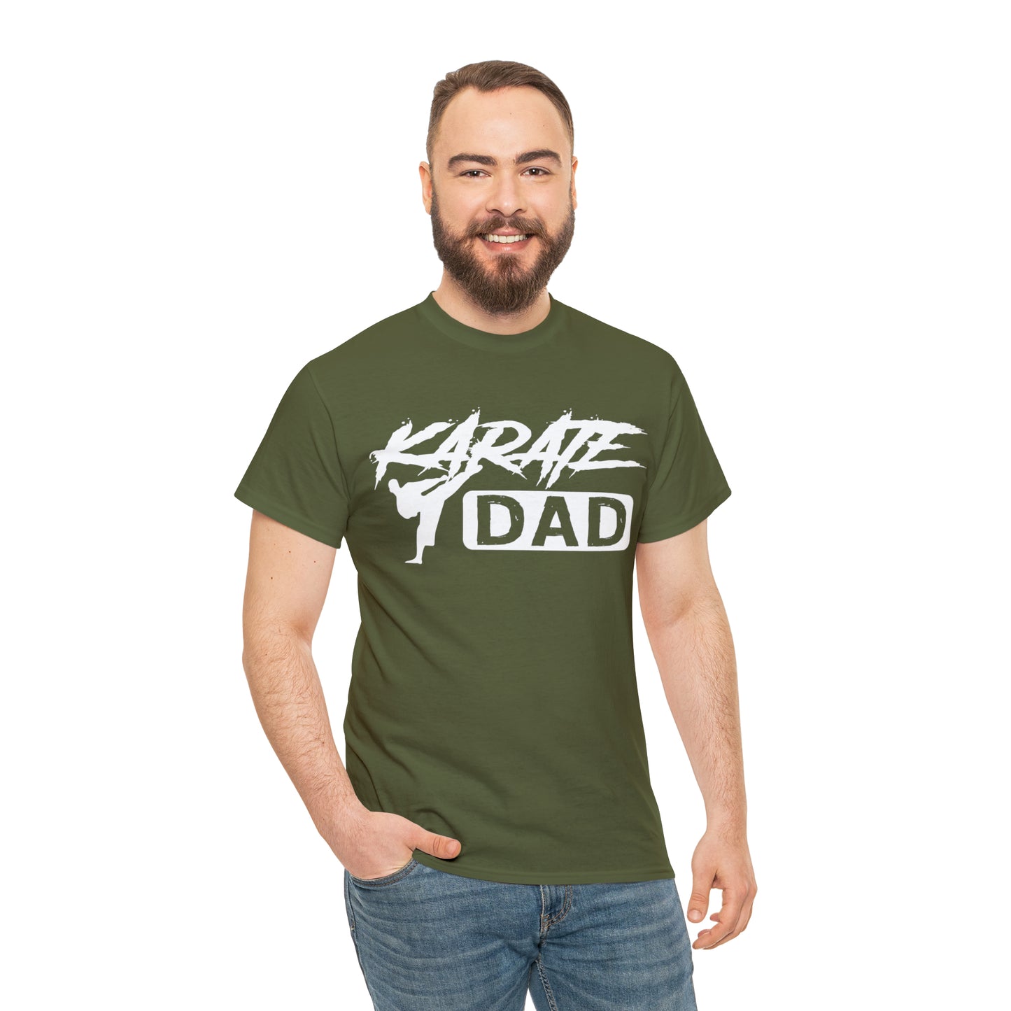 Karate Dad Kicking New Heavy Cotton Tee