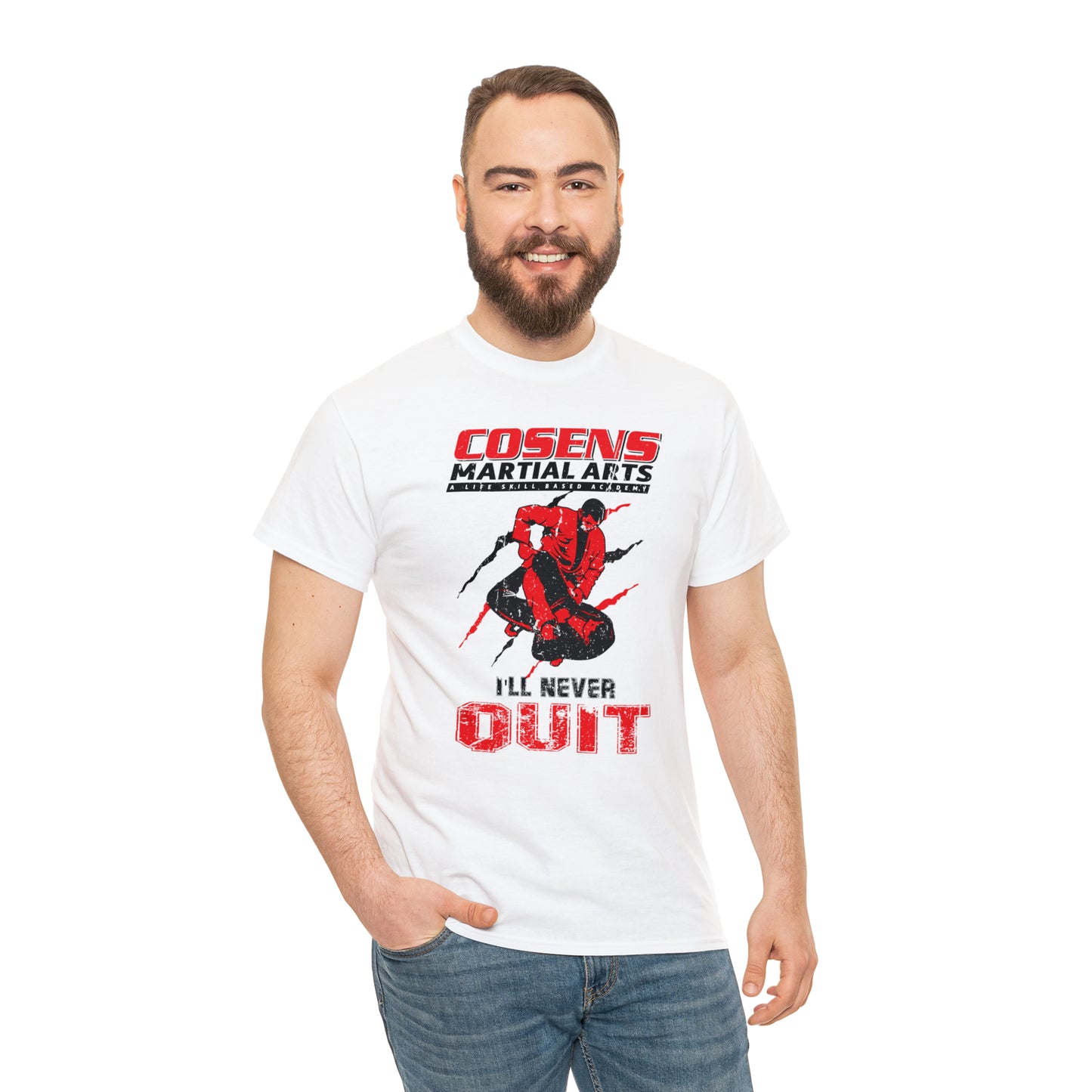 Adult "I'll Never Quit" Cosens Martial Arts Unisex Heavy Cotton Tee Unisex Heavy Cotton Tee