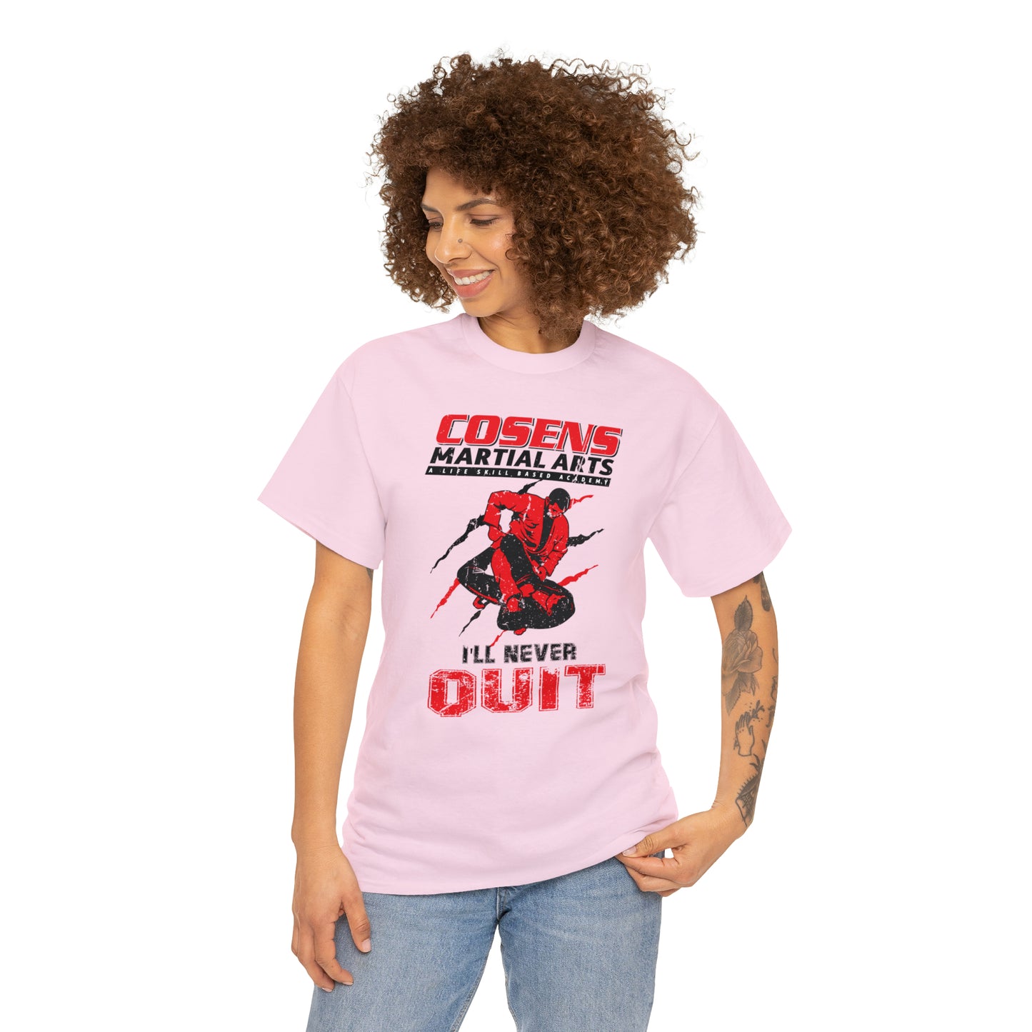 Adult "I'll Never Quit" Cosens Martial Arts Unisex Heavy Cotton Tee Unisex Heavy Cotton Tee