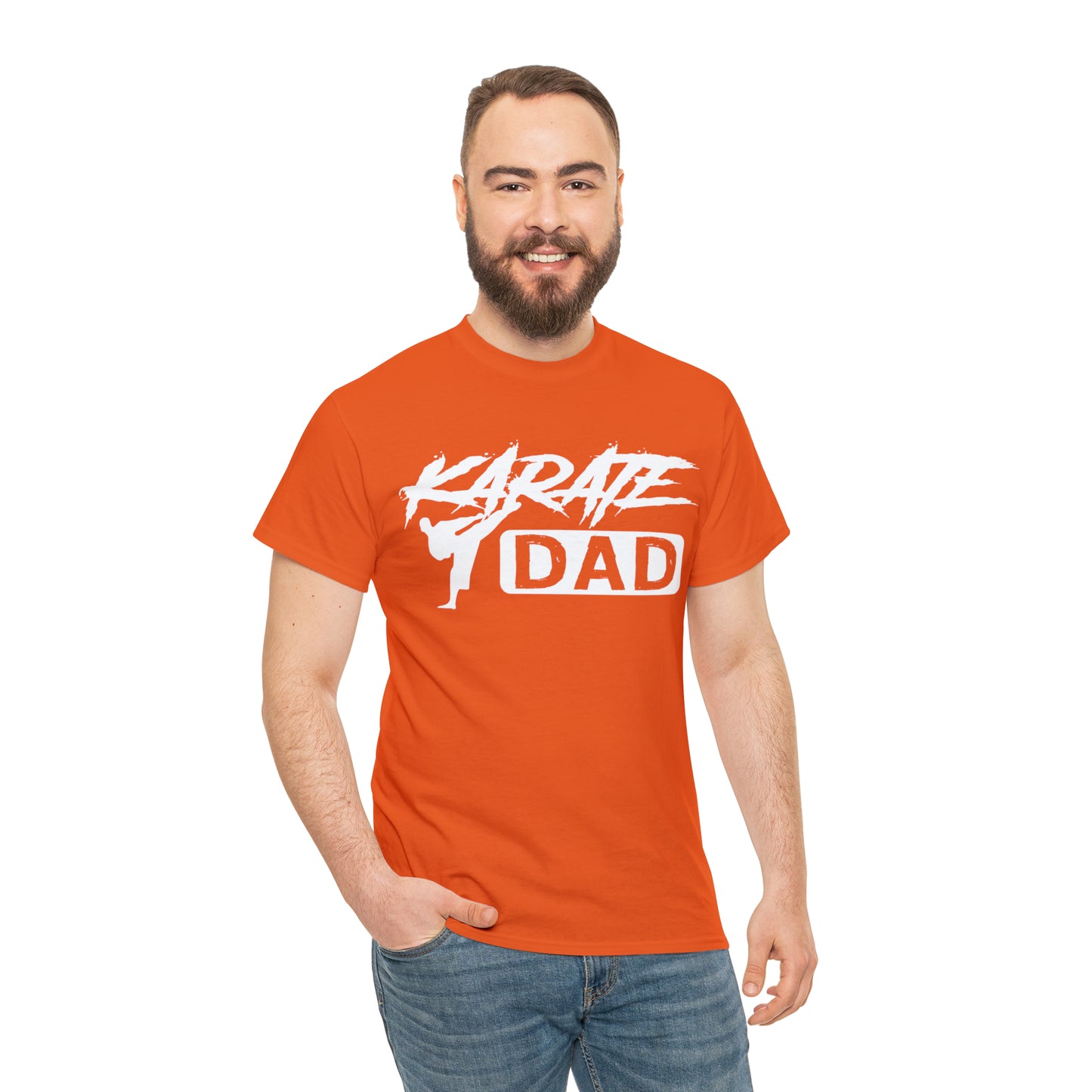 Karate Dad Kicking New Heavy Cotton Tee