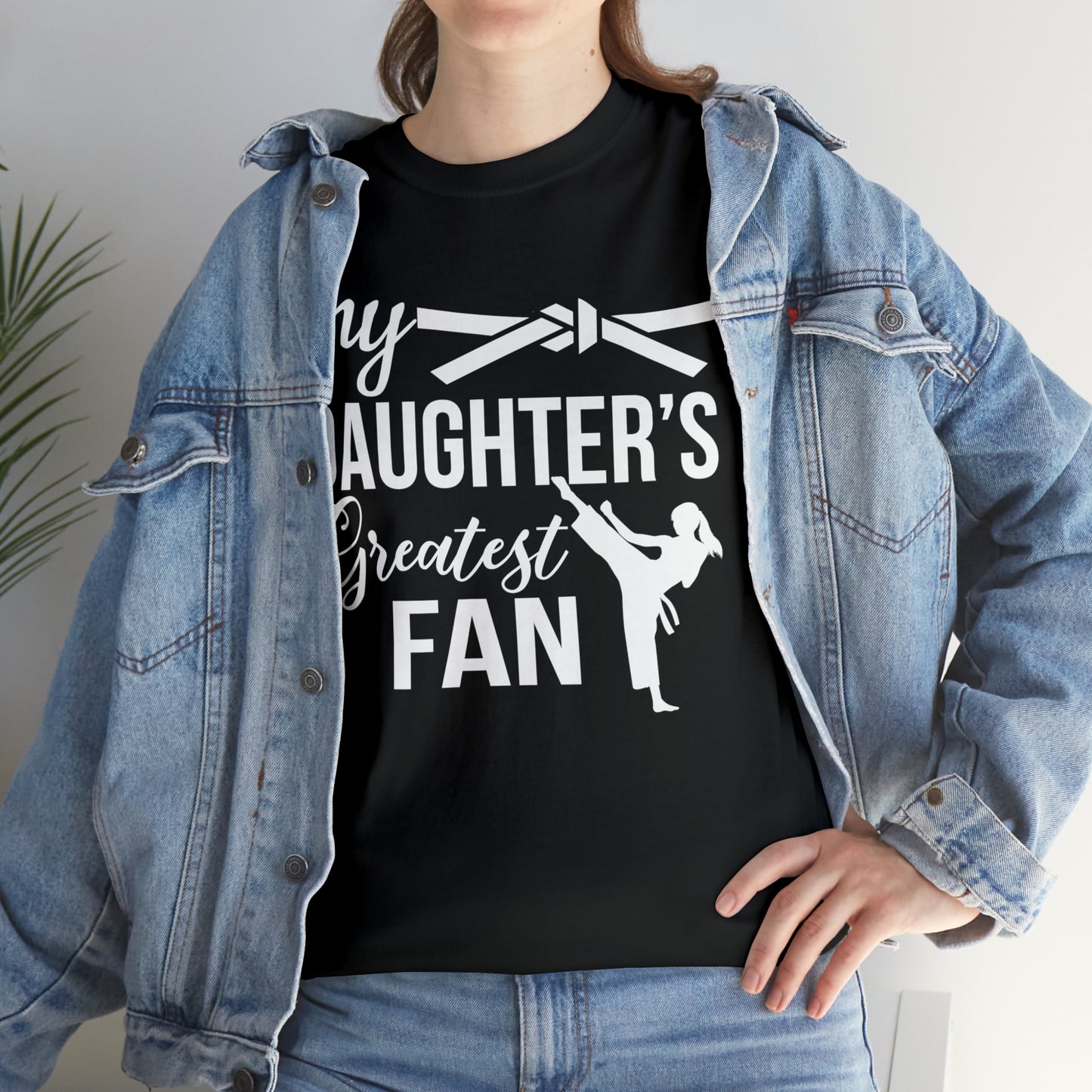 My Daughter's Greatest Fan! Shirt For Moms or Dads Heavy Cotton Tee