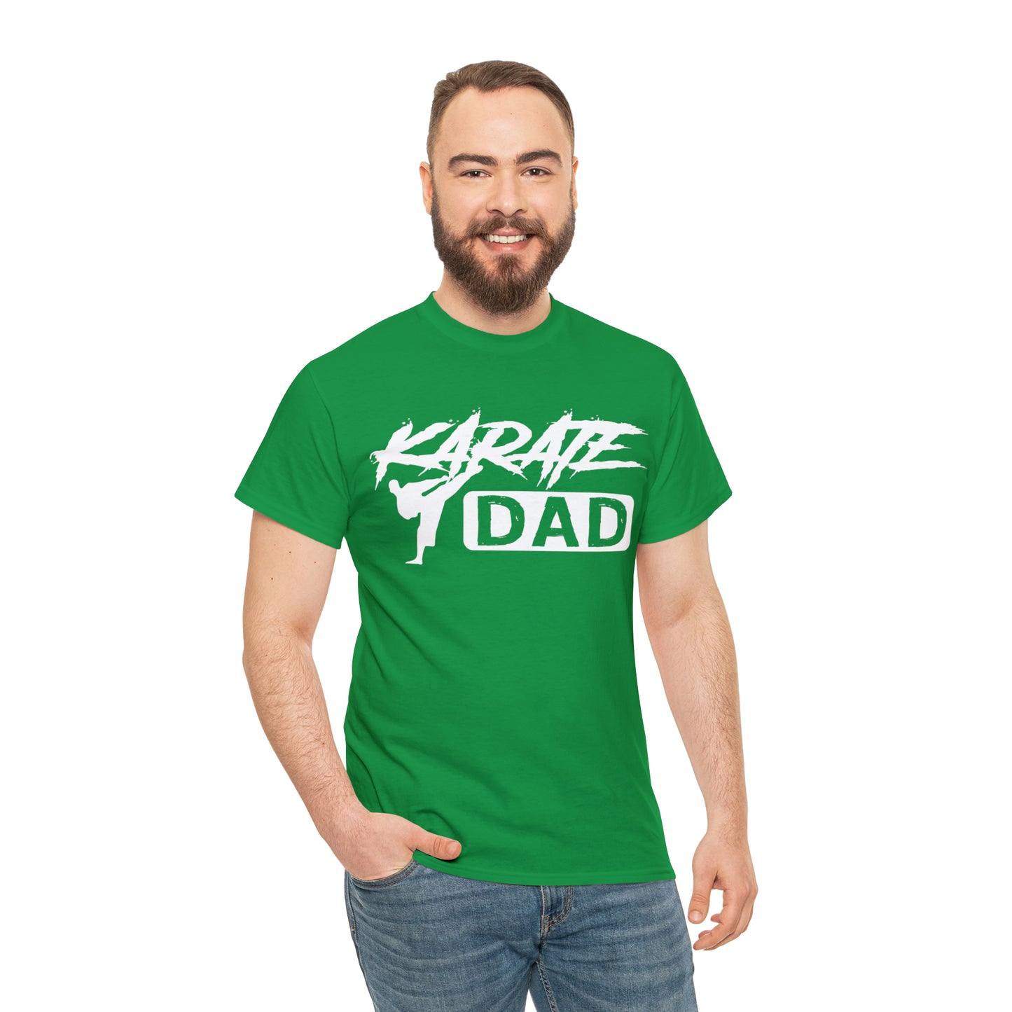 Karate Dad Kicking New Heavy Cotton Tee