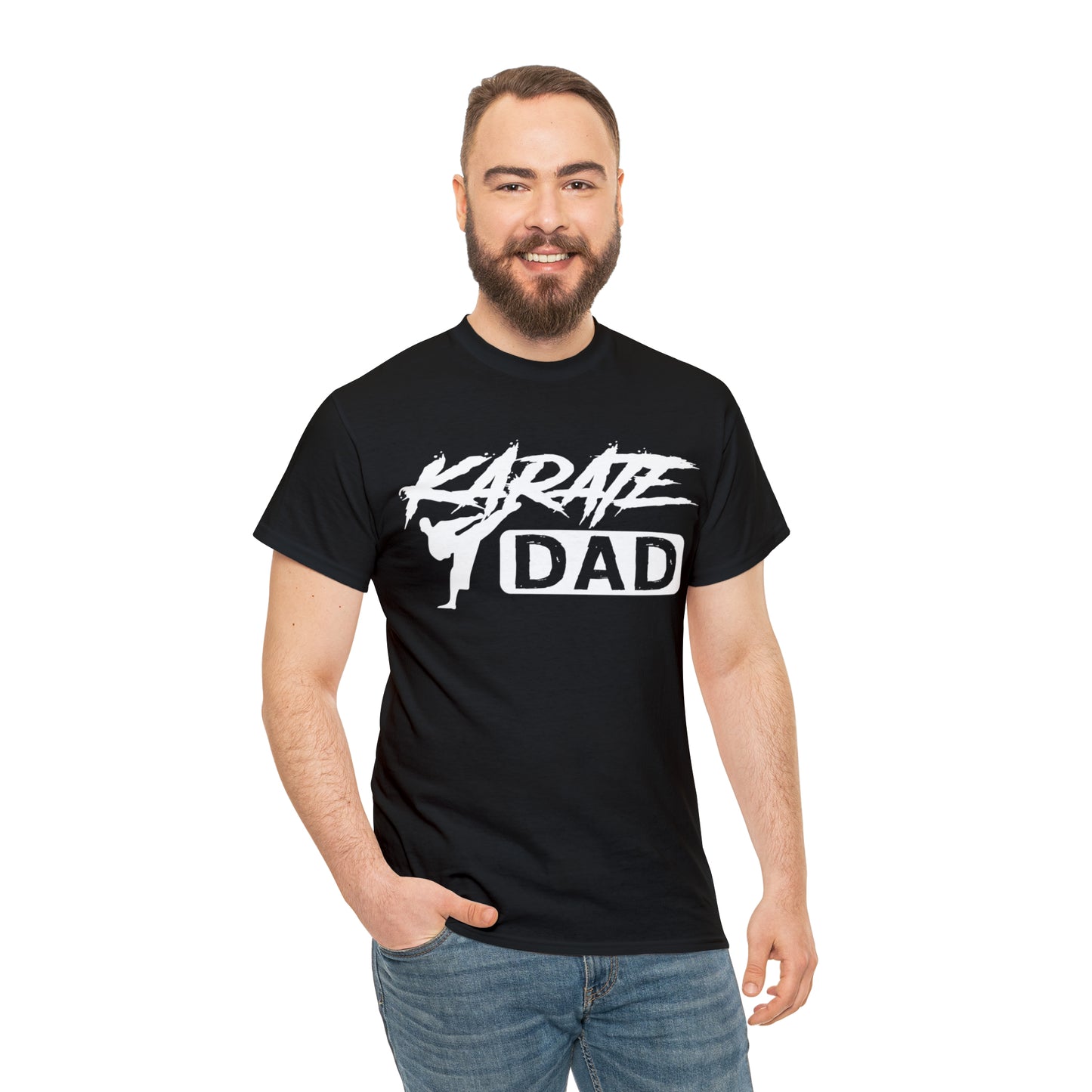 Karate Dad Kicking New Heavy Cotton Tee