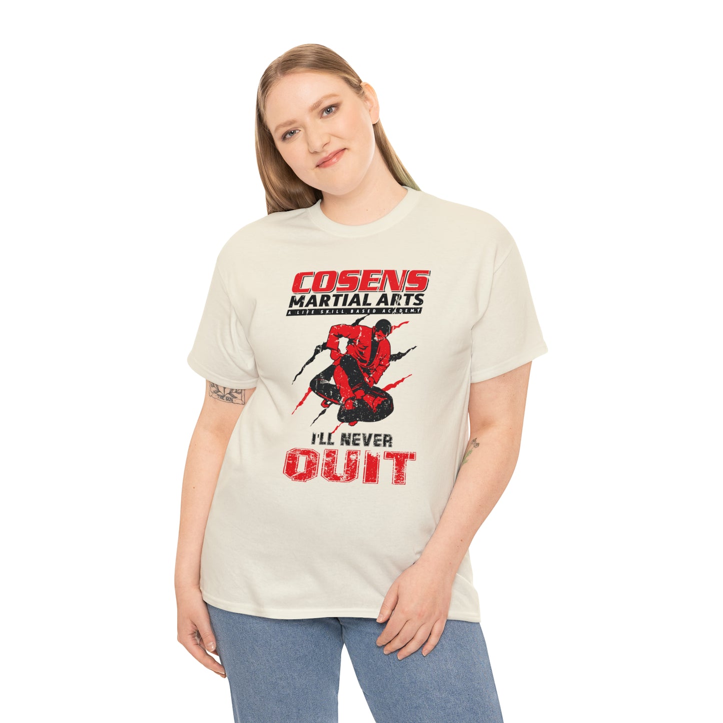 Adult "I'll Never Quit" Cosens Martial Arts Unisex Heavy Cotton Tee Unisex Heavy Cotton Tee