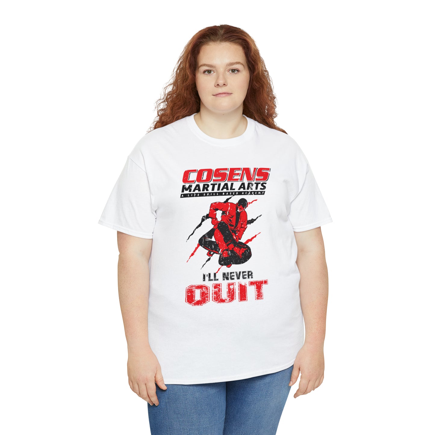 Adult "I'll Never Quit" Cosens Martial Arts Unisex Heavy Cotton Tee Unisex Heavy Cotton Tee