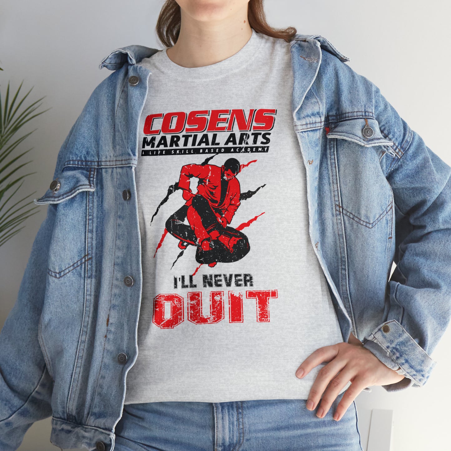 Adult "I'll Never Quit" Cosens Martial Arts Unisex Heavy Cotton Tee Unisex Heavy Cotton Tee