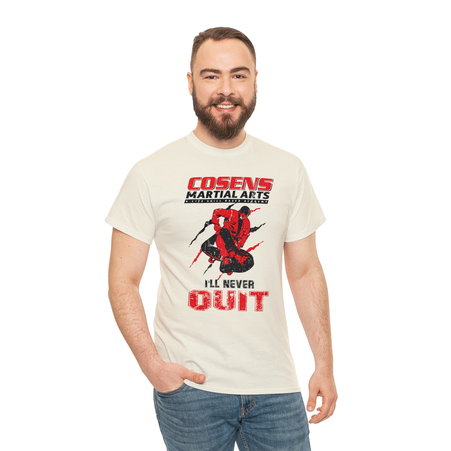 Adult "I'll Never Quit" Cosens Martial Arts Unisex Heavy Cotton Tee Unisex Heavy Cotton Tee