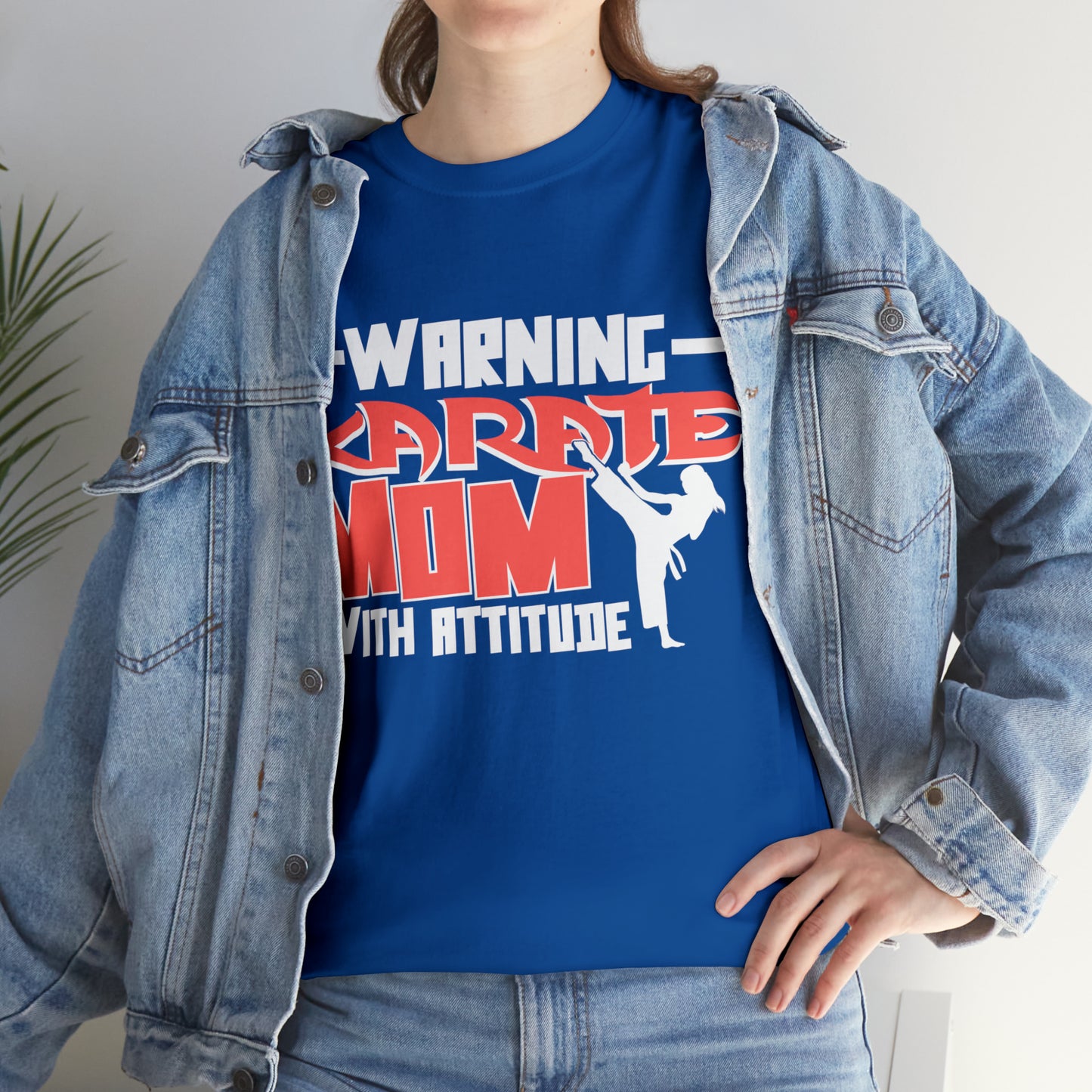 Warning Karate Mom With Attitude! Life Heavy Cotton Tee