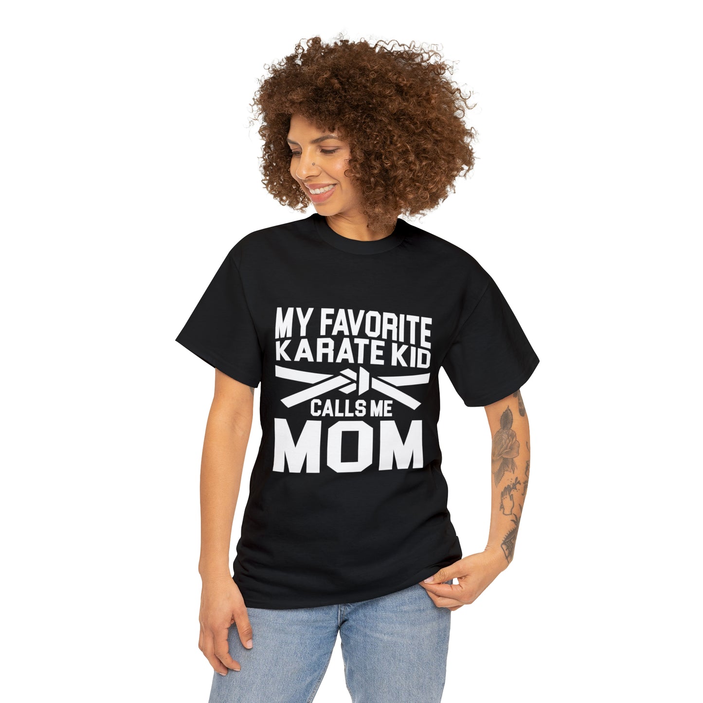 My Favorite Karate Kids Calls Me Mom Life Heavy Cotton Tee