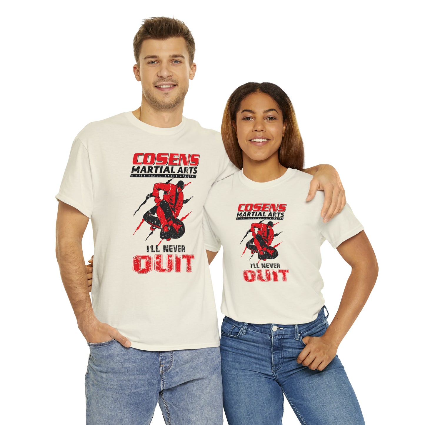 Adult "I'll Never Quit" Cosens Martial Arts Unisex Heavy Cotton Tee Unisex Heavy Cotton Tee