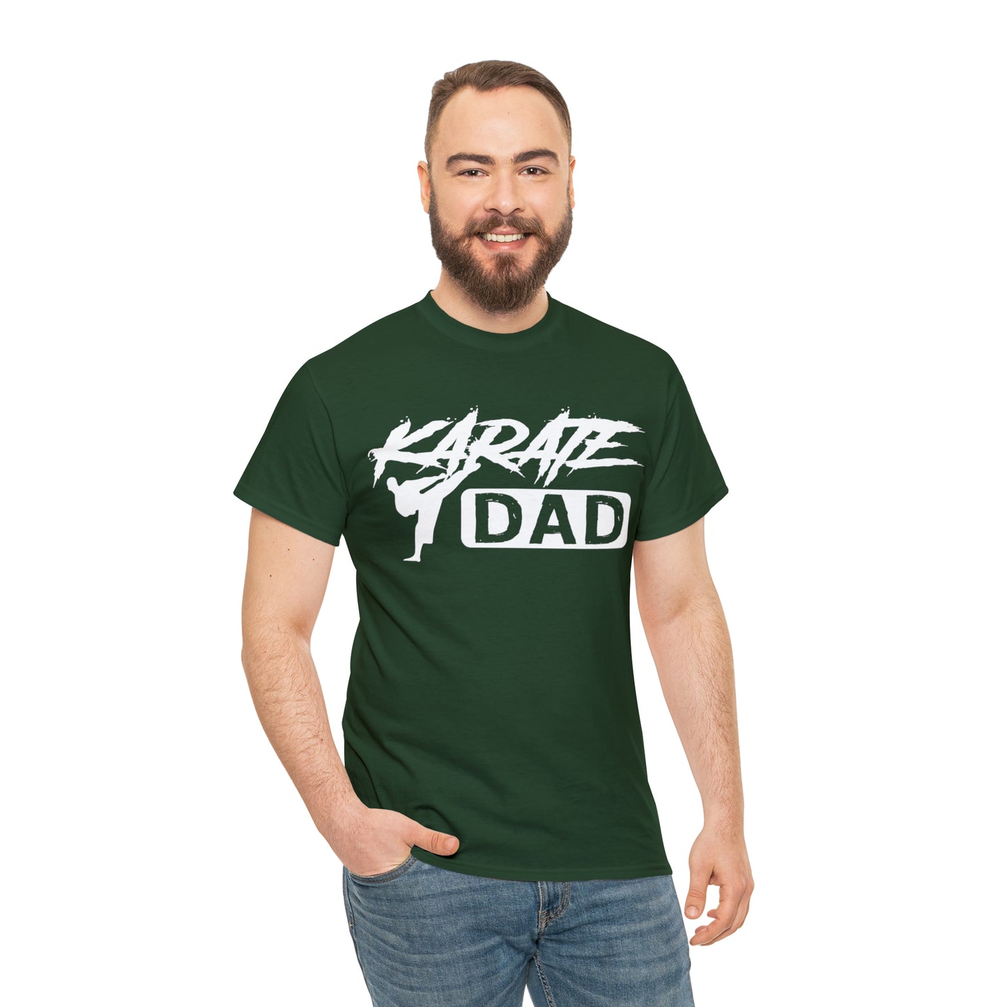 Karate Dad Kicking New Heavy Cotton Tee