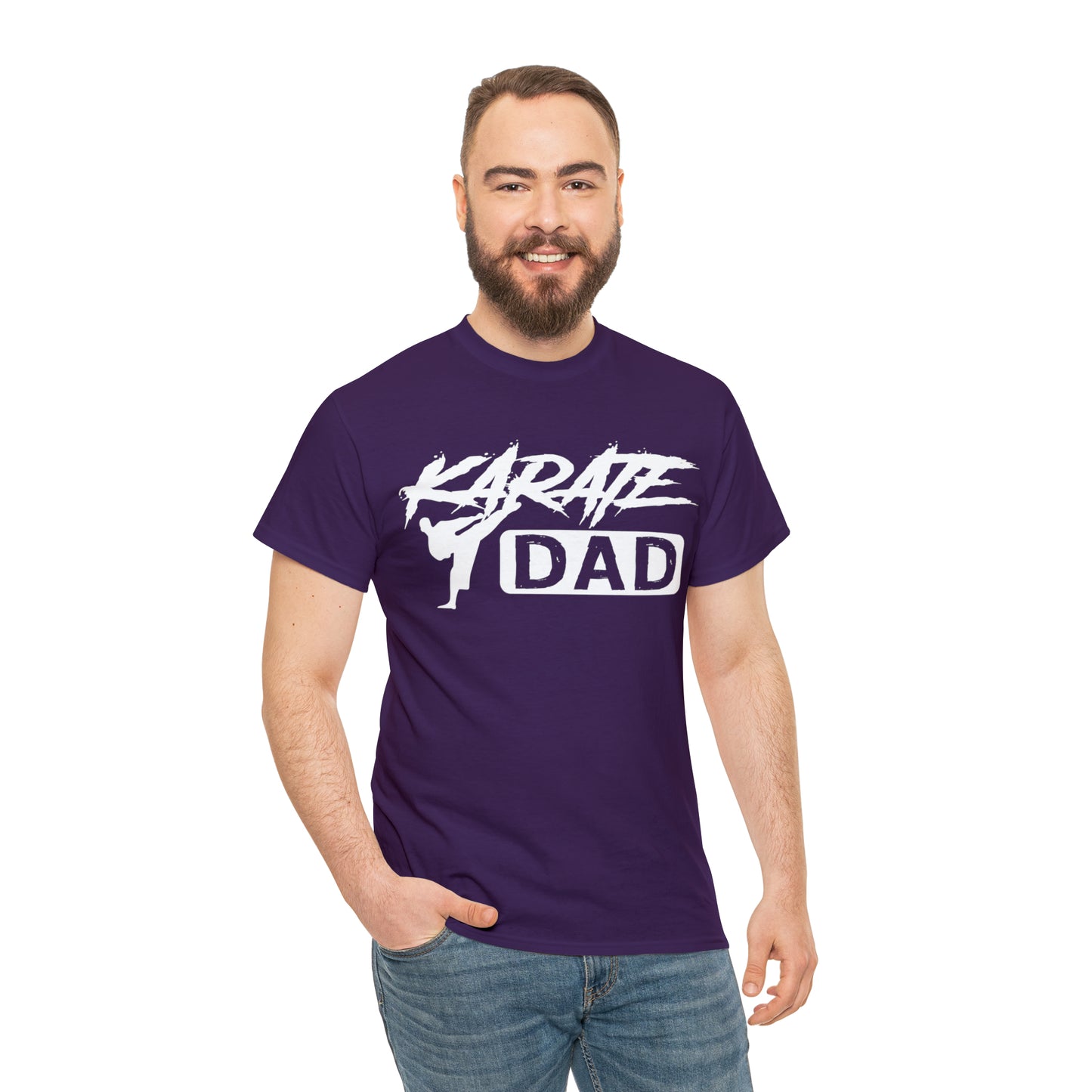 Karate Dad Kicking New Heavy Cotton Tee