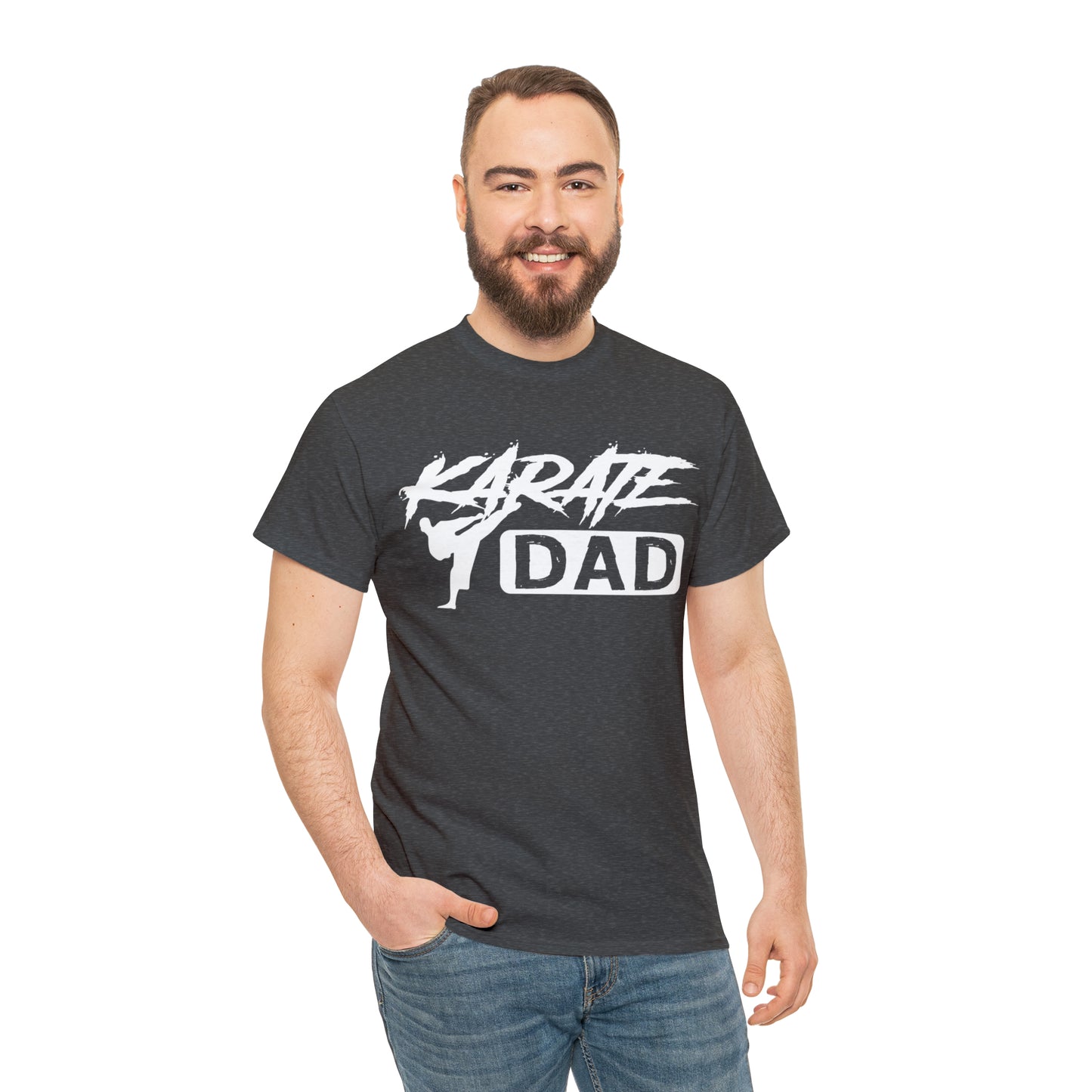 Karate Dad Kicking New Heavy Cotton Tee
