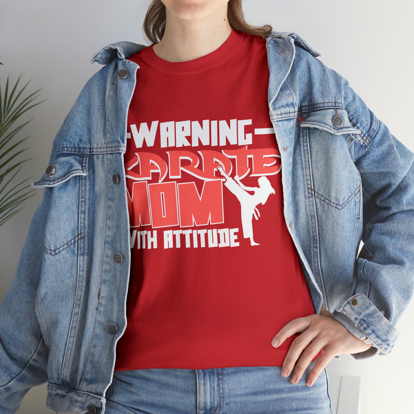 Warning Karate Mom With Attitude! Life Heavy Cotton Tee