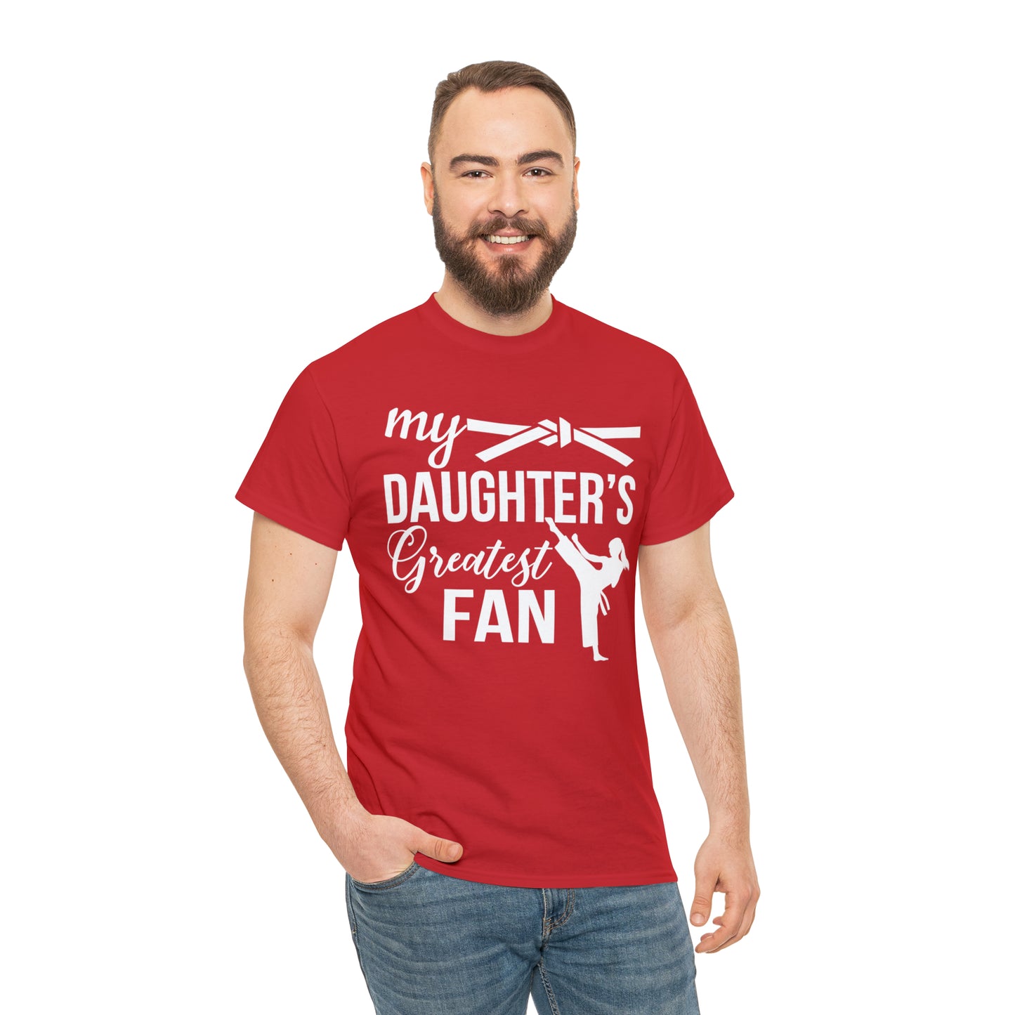 My Daughter's Greatest Fan! Shirt For Moms or Dads Heavy Cotton Tee