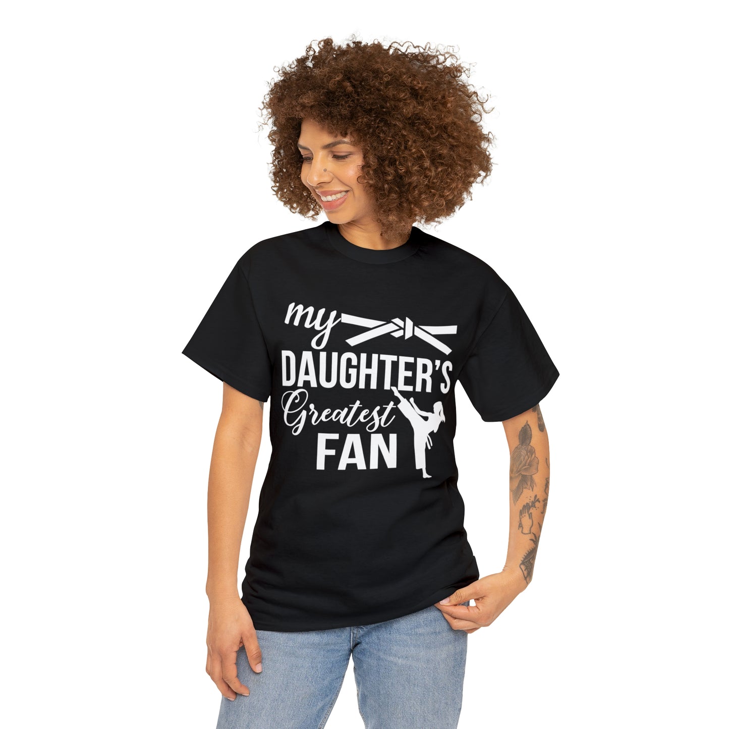 My Daughter's Greatest Fan! Shirt For Mom or Dad Heavy Cotton T-Shirt