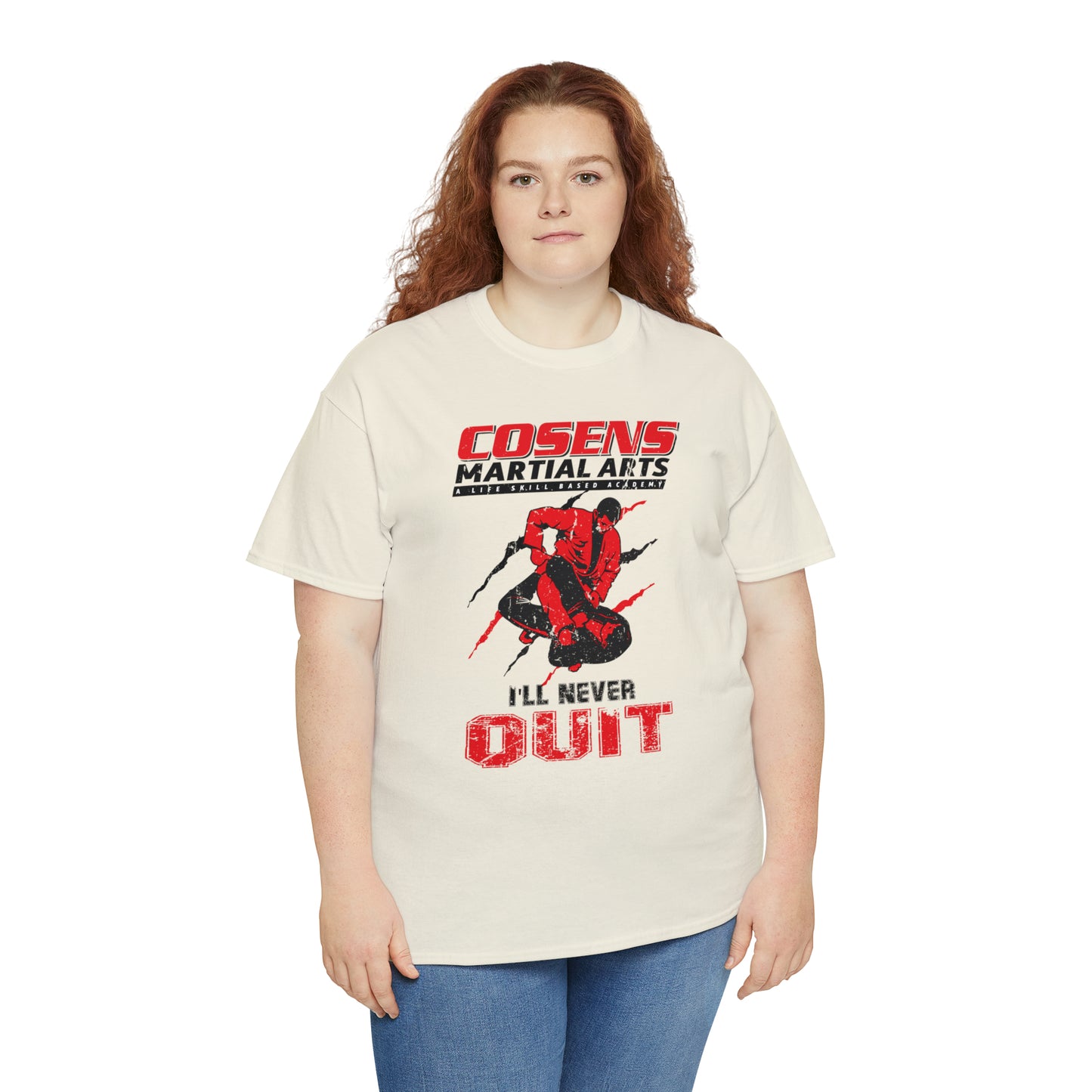 Adult "I'll Never Quit" Cosens Martial Arts Unisex Heavy Cotton Tee Unisex Heavy Cotton Tee