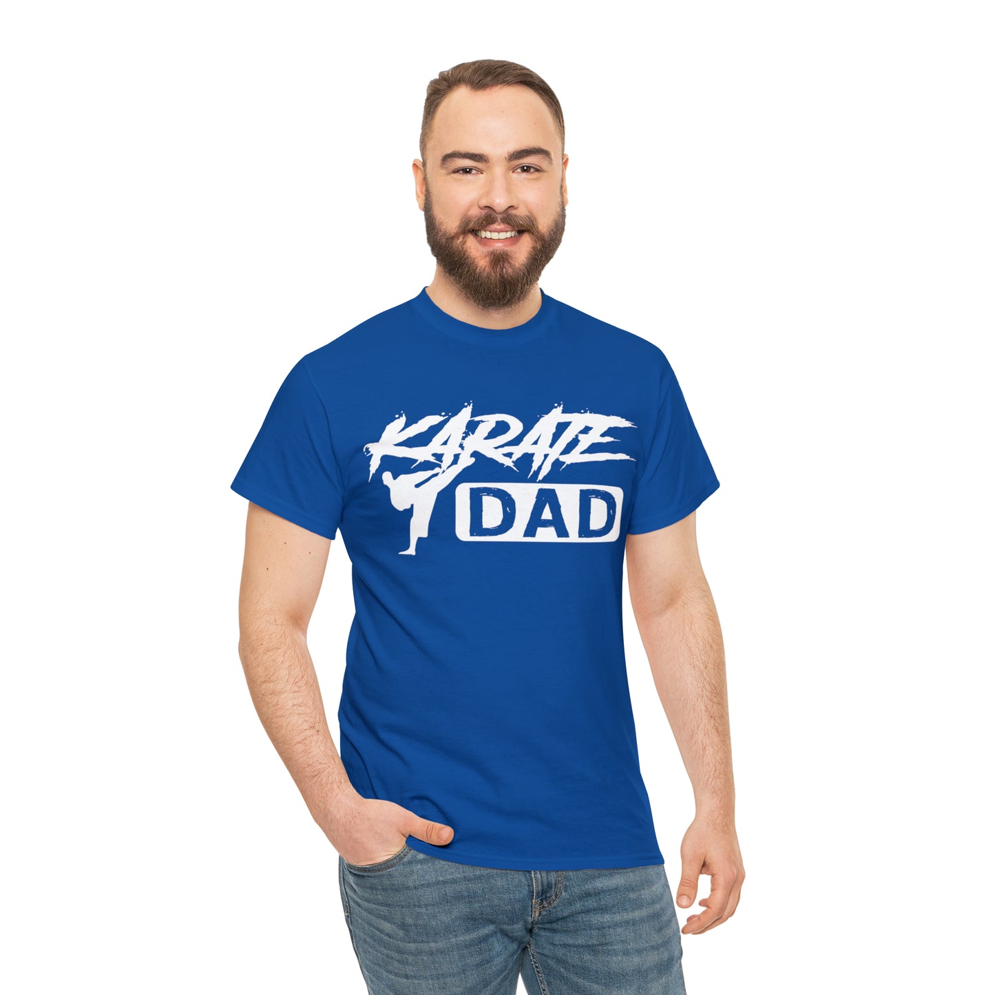 Karate Dad Kicking New Heavy Cotton Tee