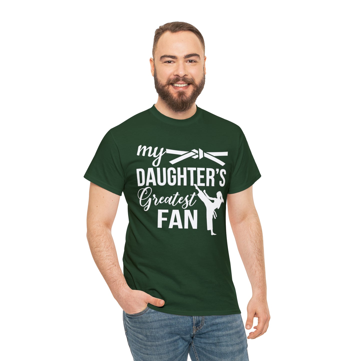 My Daughter's Greatest Fan! Shirt For Moms or Dads Heavy Cotton Tee