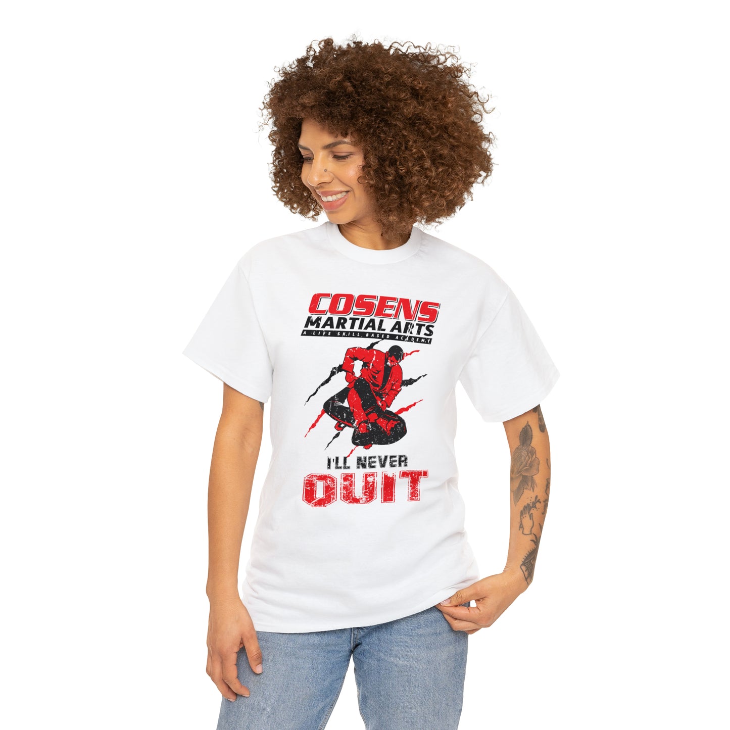 Adult "I'll Never Quit" Cosens Martial Arts Unisex Heavy Cotton Tee Unisex Heavy Cotton Tee