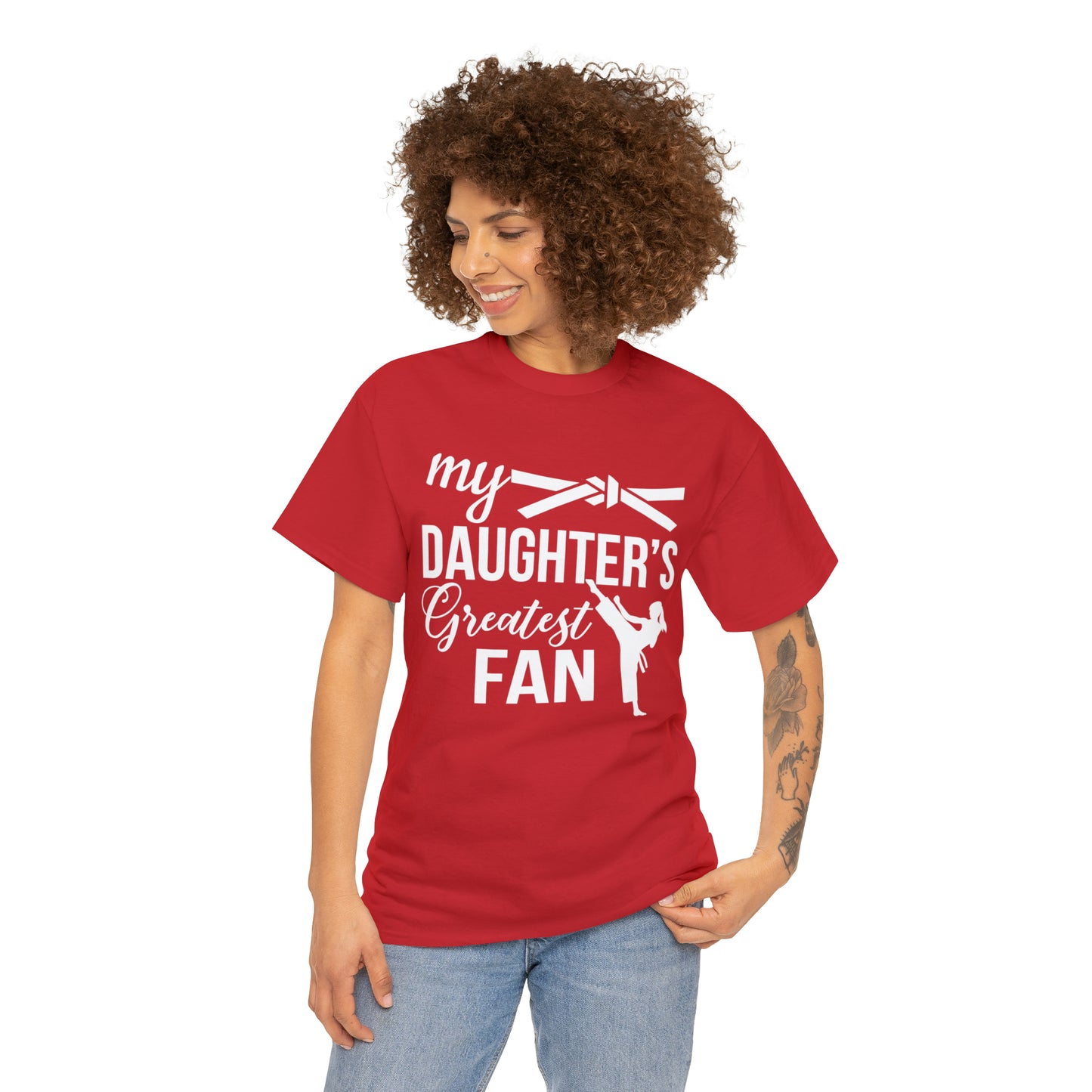 My Daughter's Greatest Fan! Shirt For Mom or Dad Heavy Cotton T-Shirt