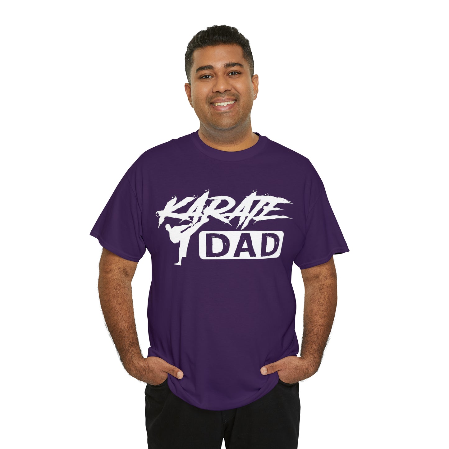 Karate Dad Kicking New Heavy Cotton Tee