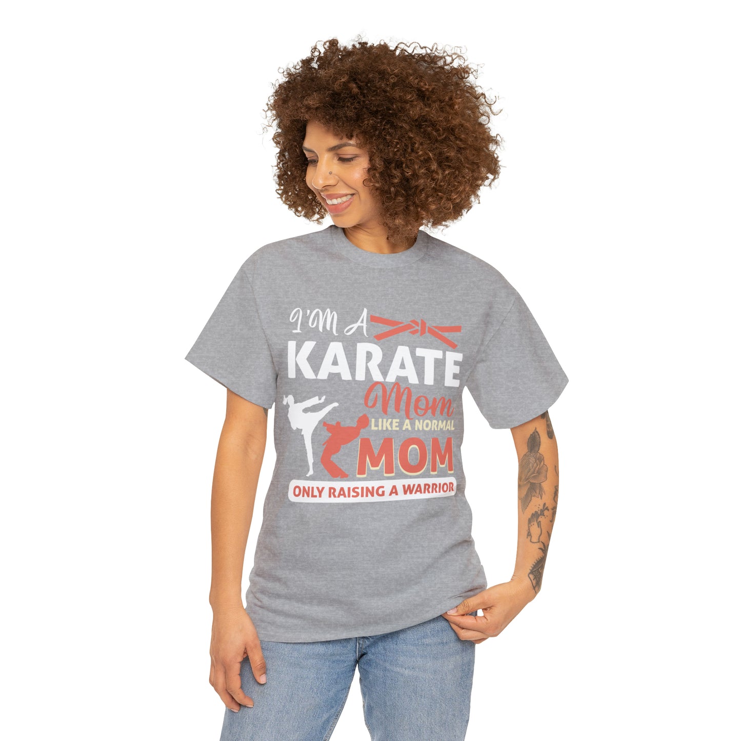 Karate Mom Raising a Warrior Heavy Cotton Tee
