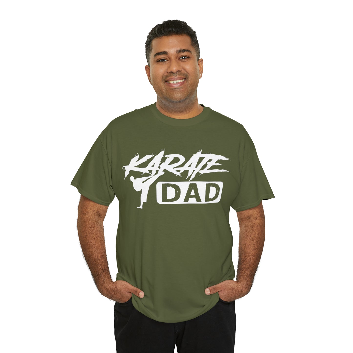 Karate Dad Kicking New Heavy Cotton Tee