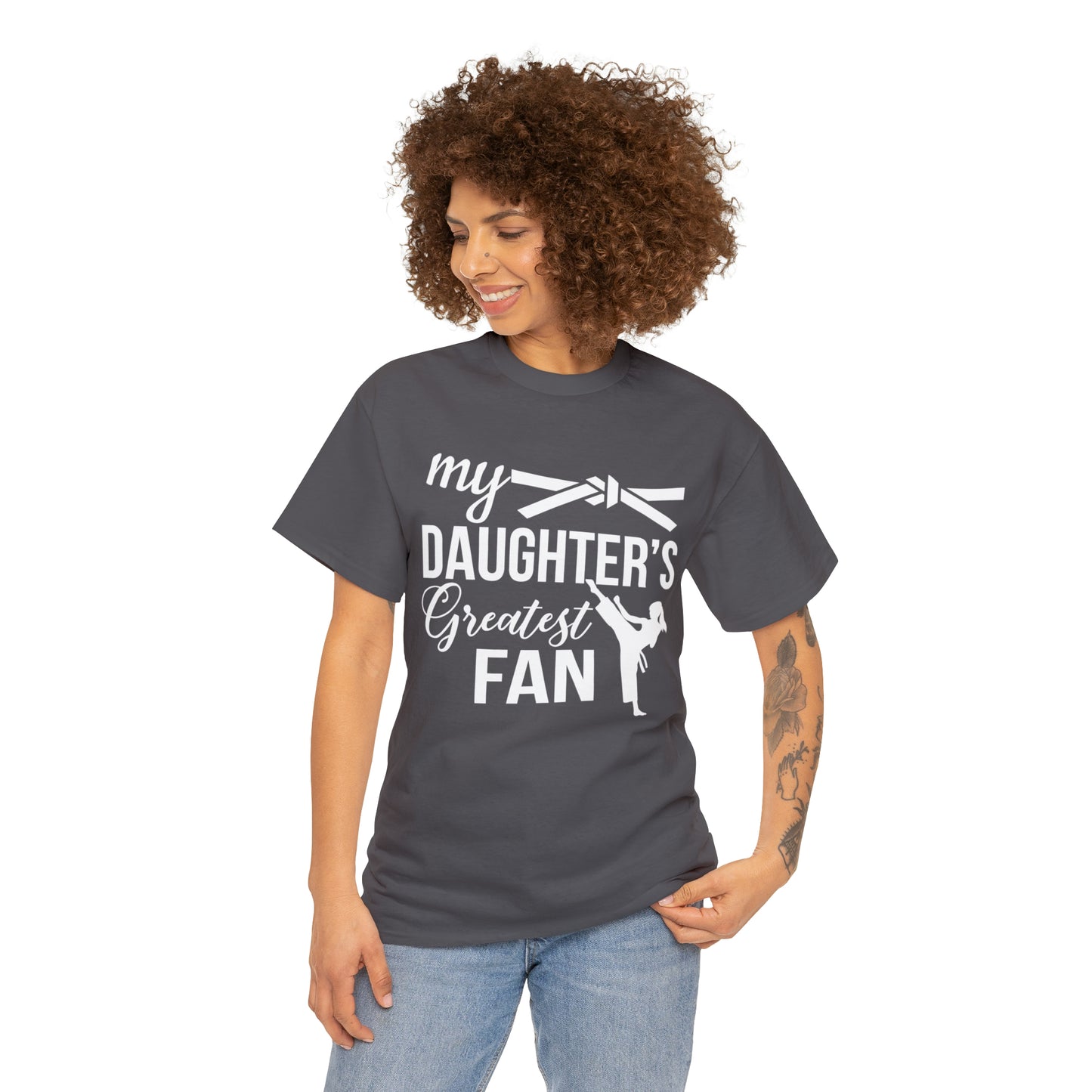 My Daughter's Greatest Fan! Shirt For Mom or Dad Heavy Cotton T-Shirt