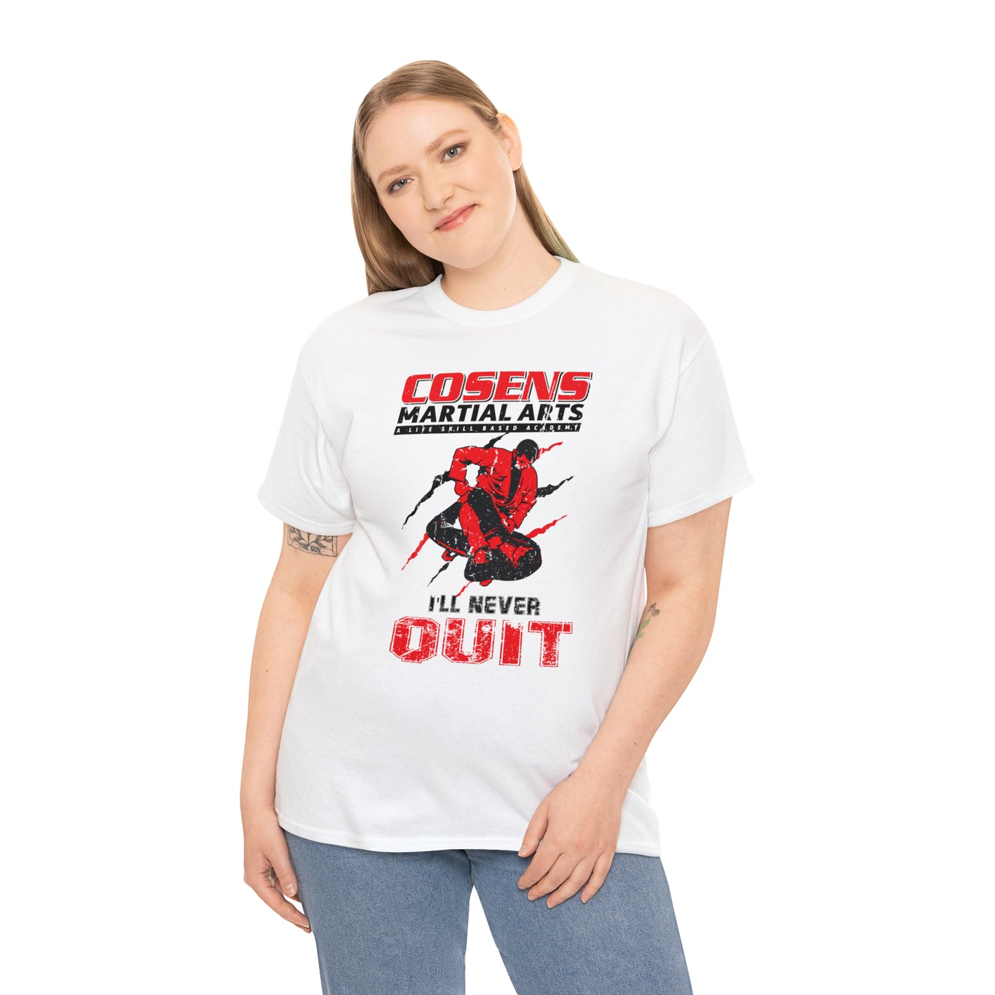 Adult "I'll Never Quit" Cosens Martial Arts Unisex Heavy Cotton Tee Unisex Heavy Cotton Tee