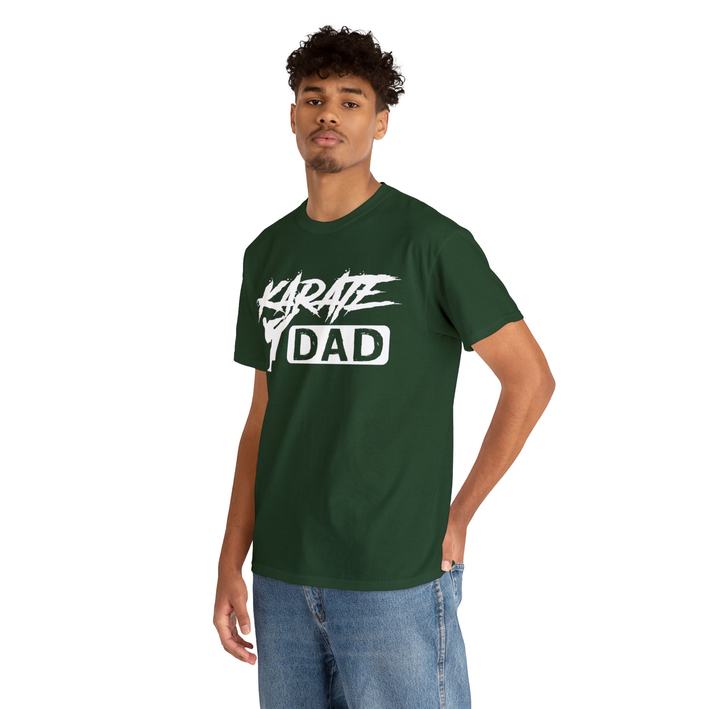 Karate Dad Kicking New Heavy Cotton Tee