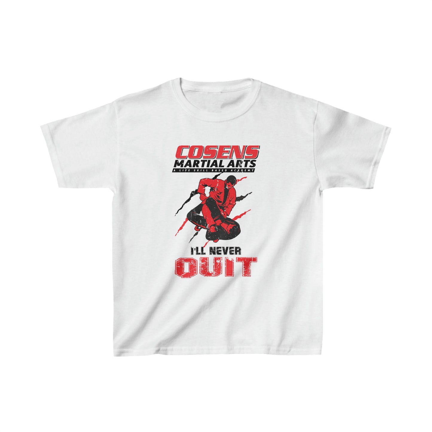 Kids "I'll Never Quit" Cosens Martial Arts Unisex Heavy Cotton Tee Kids Heavy Cotton™ Tee