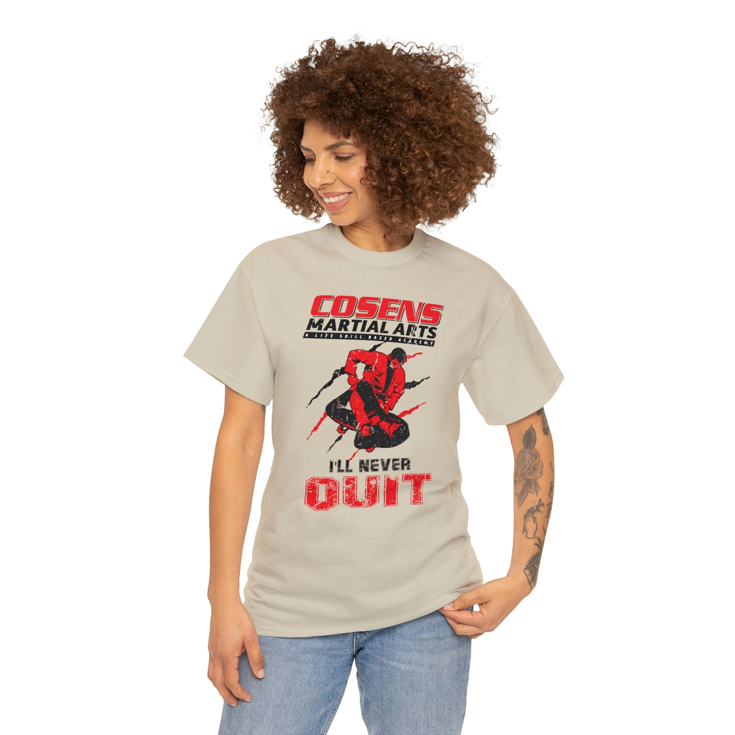 Adult "I'll Never Quit" Cosens Martial Arts Unisex Heavy Cotton Tee Unisex Heavy Cotton Tee