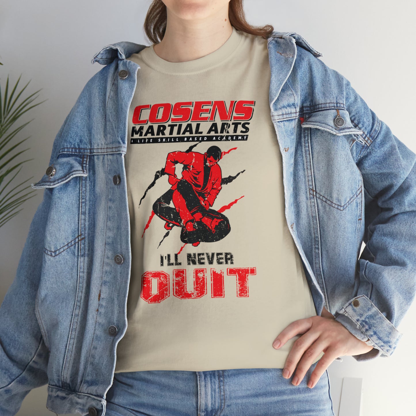 Adult "I'll Never Quit" Cosens Martial Arts Unisex Heavy Cotton Tee Unisex Heavy Cotton Tee