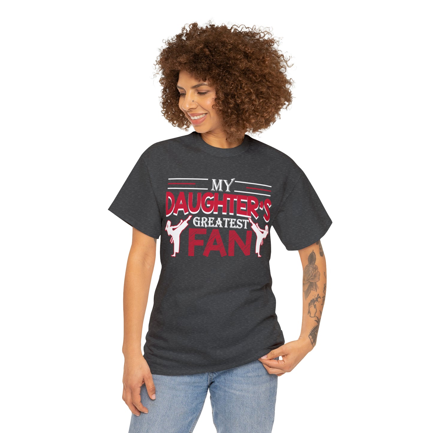 My Daughter's Greatest Fan! Shirt For Mom or Dad Heavy Cotton Tee