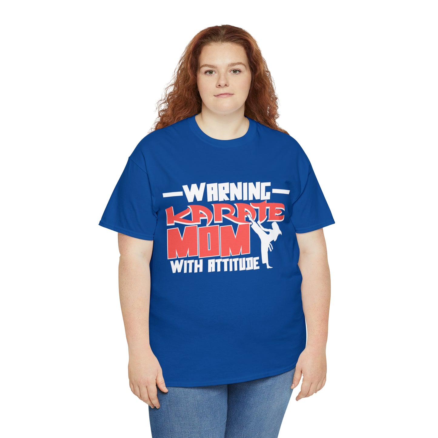 Warning Karate Mom With Attitude! Life Heavy Cotton Tee