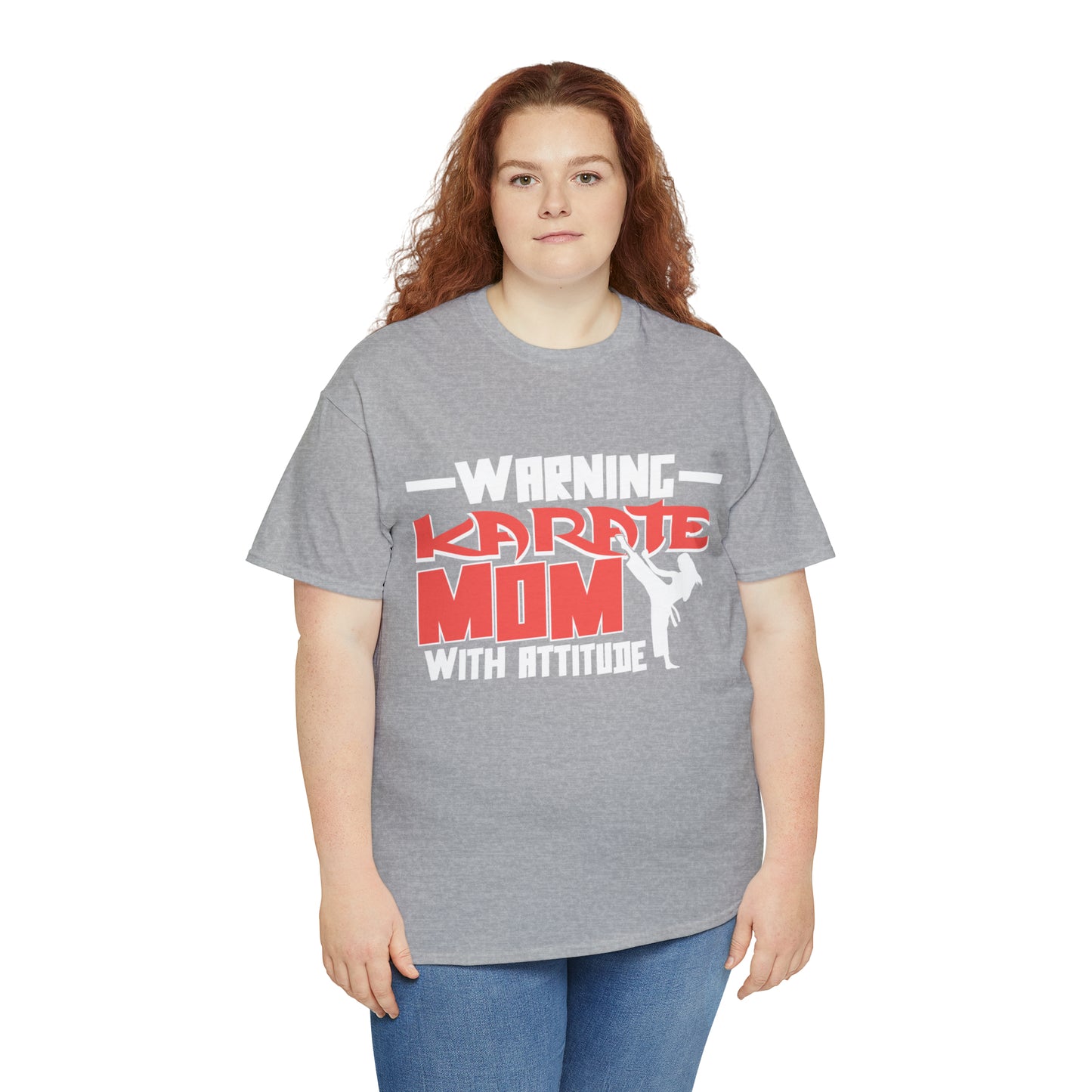 Warning Karate Mom With Attitude! Life Heavy Cotton Tee