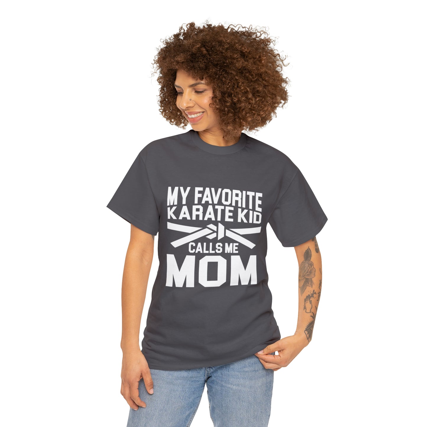 My Favorite Karate Kids Calls Me Mom Life Heavy Cotton Tee