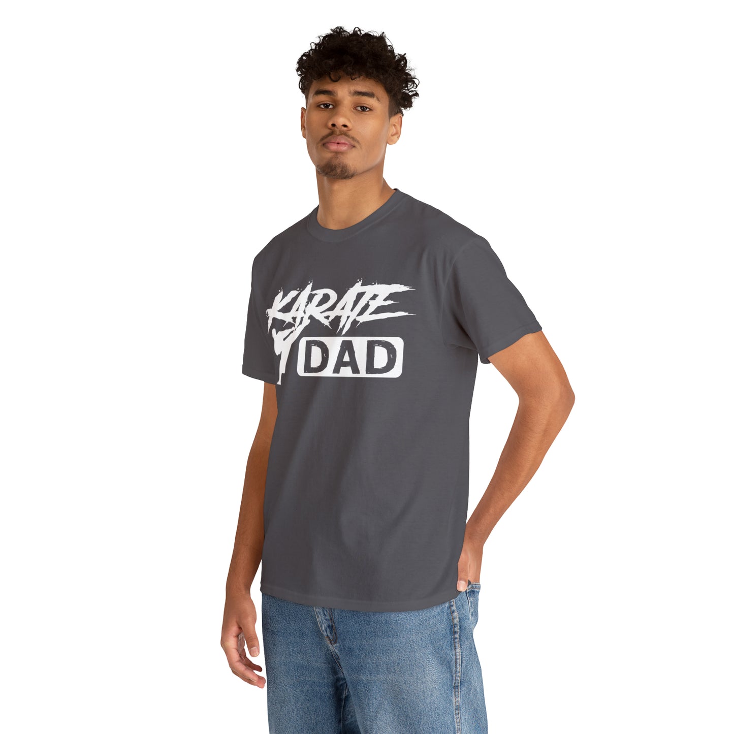Karate Dad Kicking New Heavy Cotton Tee