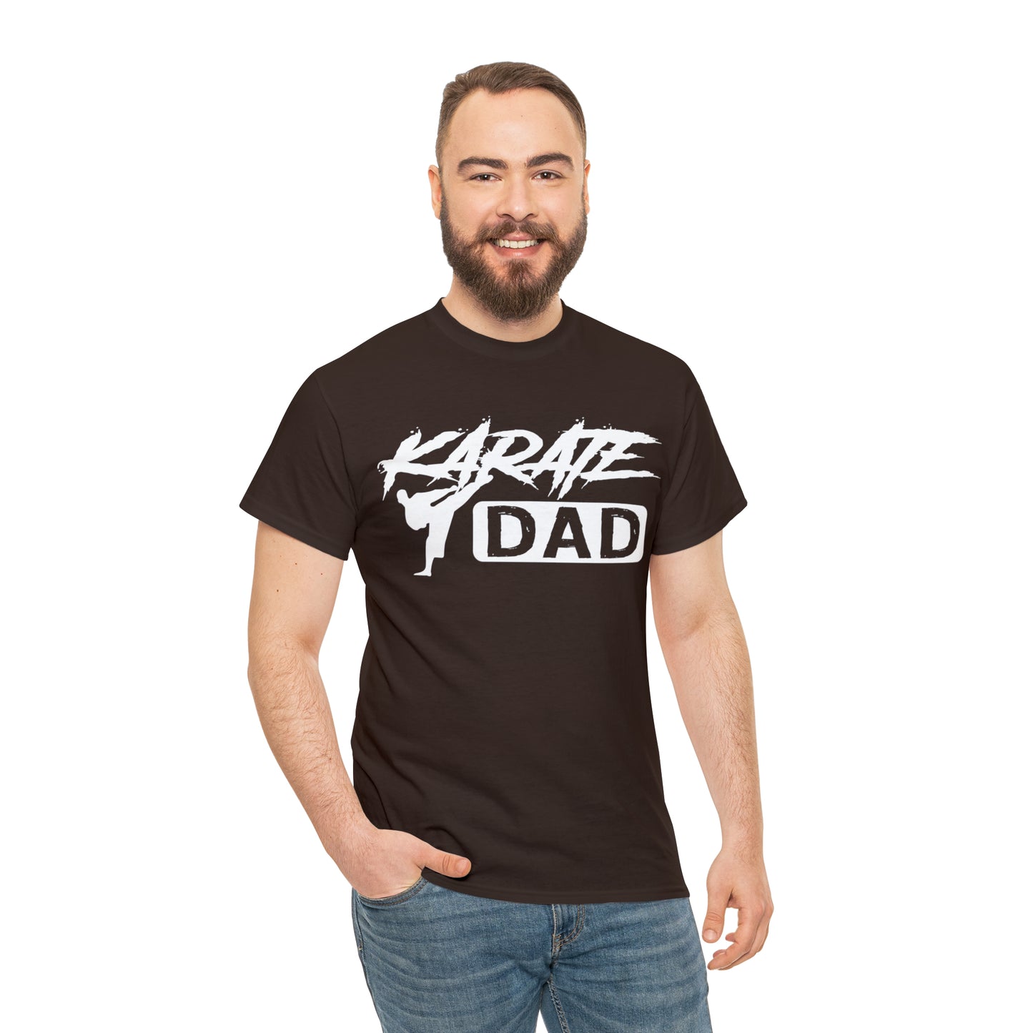 Karate Dad Kicking New Heavy Cotton Tee