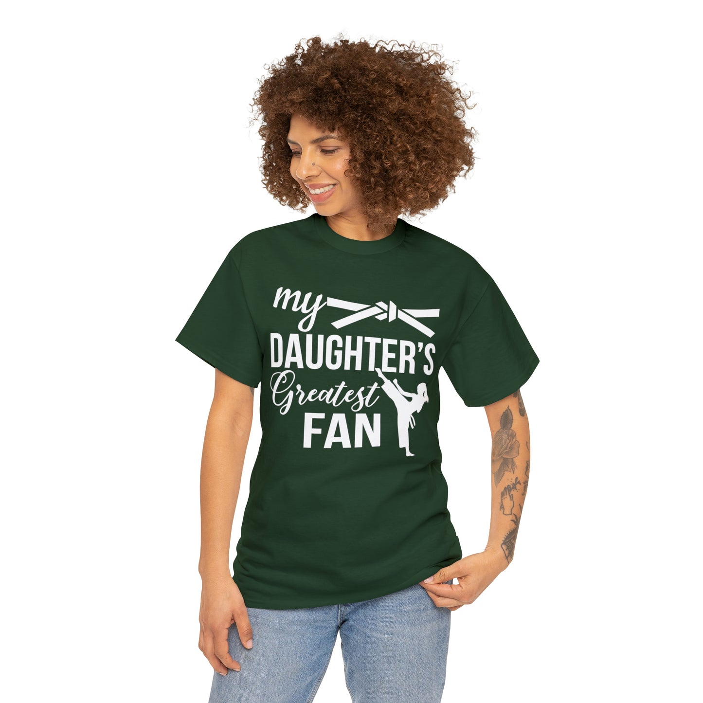 My Daughter's Greatest Fan! Shirt For Moms or Dads Heavy Cotton Tee