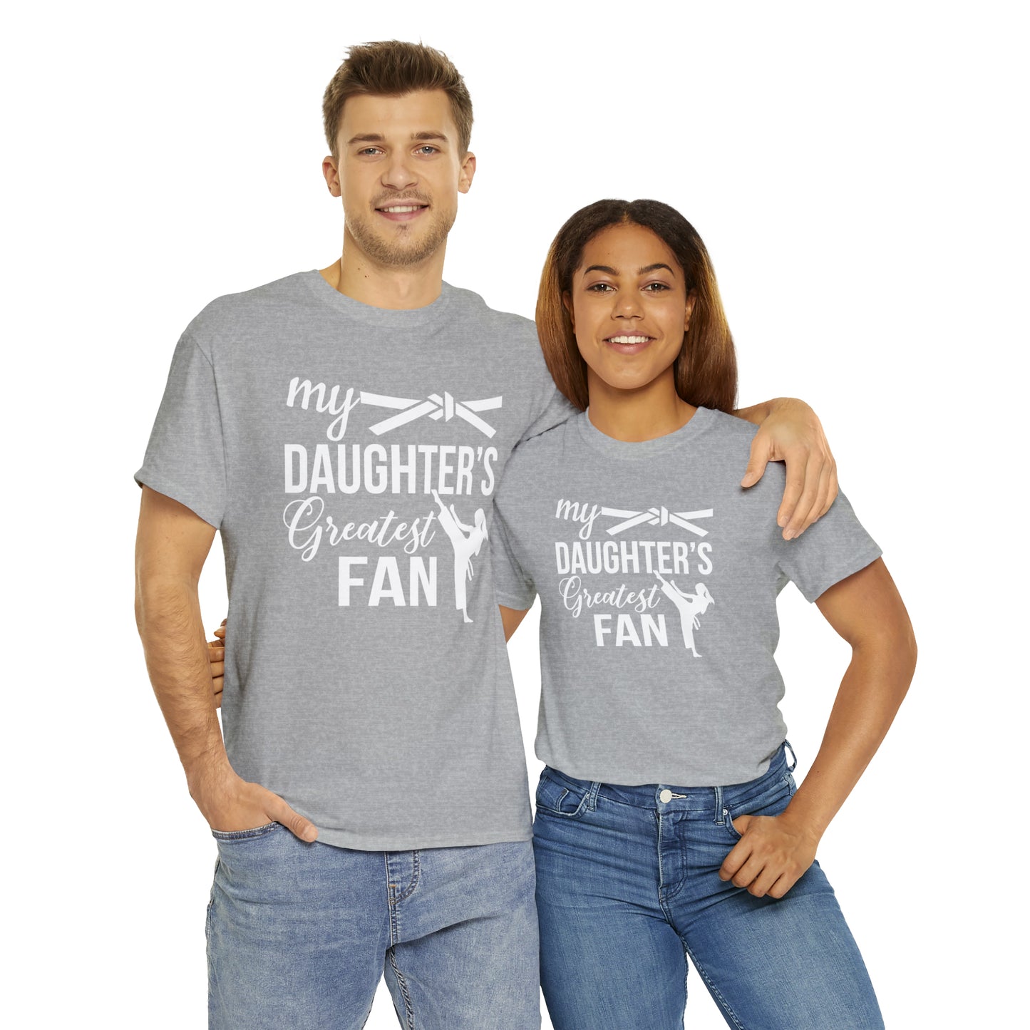 My Daughter's Greatest Fan! Shirt For Moms or Dads Heavy Cotton Tee