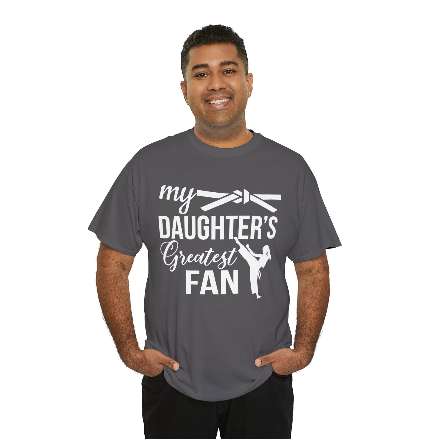 My Daughter's Greatest Fan! Shirt For Moms or Dads Heavy Cotton Tee