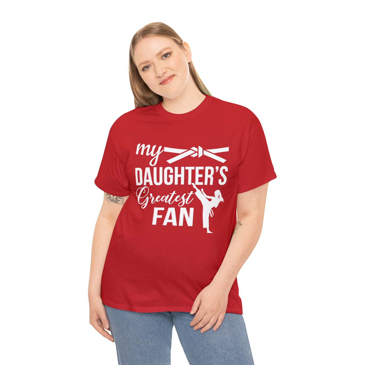 My Daughter's Greatest Fan! Shirt For Mom or Dad Heavy Cotton T-Shirt