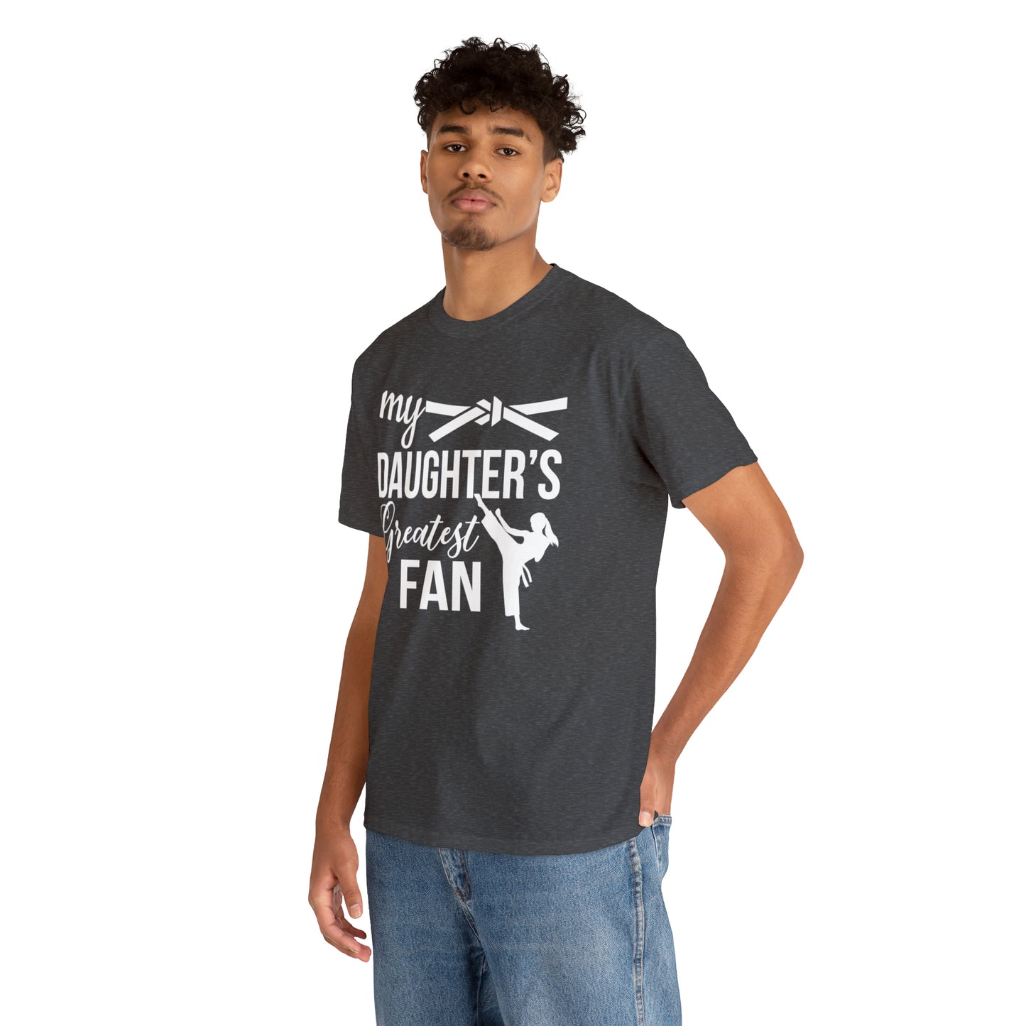 My Daughter's Greatest Fan! Shirt For Moms or Dads Heavy Cotton Tee