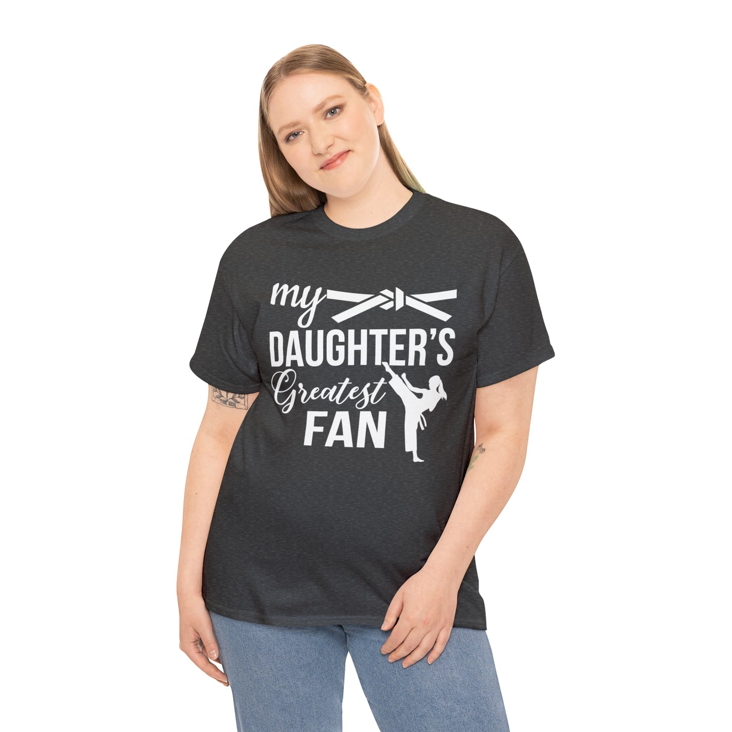 My Daughter's Greatest Fan! Shirt For Moms or Dads Heavy Cotton Tee