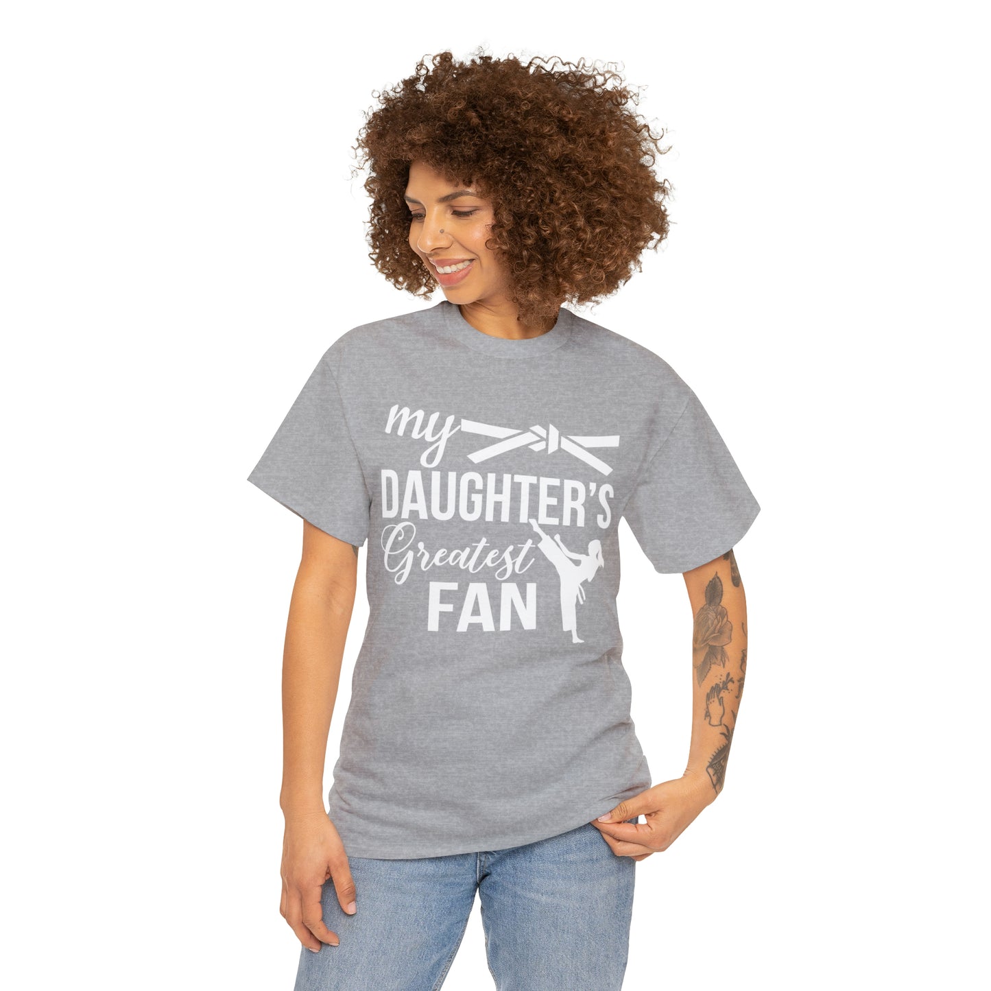 My Daughter's Greatest Fan! Shirt For Moms or Dads Heavy Cotton Tee