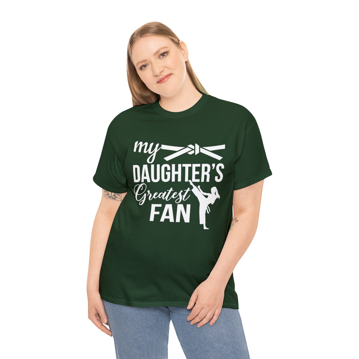 My Daughter's Greatest Fan! Shirt For Mom or Dad Heavy Cotton T-Shirt